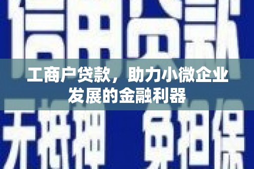新宾工商户贷款，助力小微企业发展的金融利器