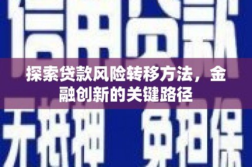 新宾探索贷款风险转移方法，金融创新的关键路径