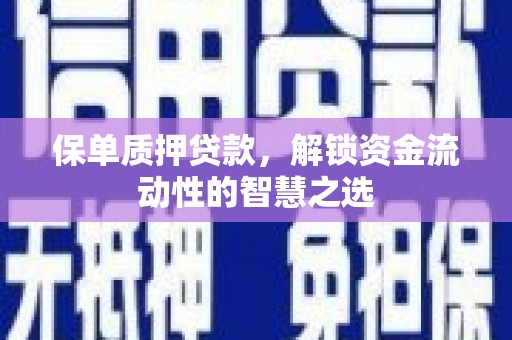 新宾保单质押贷款，解锁资金流动性的智慧之选
