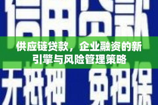 新宾供应链贷款，企业融资的新引擎与风险管理策略